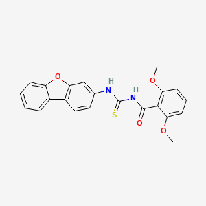 molecular formula C22H18N2O4S B4105701 N-(dibenzo[b,d]furan-3-ylcarbamothioyl)-2,6-dimethoxybenzamide 