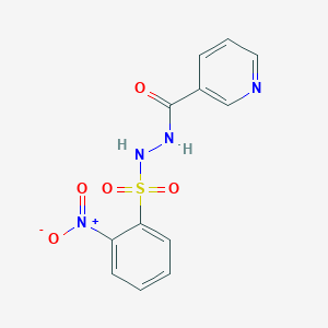molecular formula C12H10N4O5S B410576 N'-[(2-nitrophenyl)sulfonyl]pyridine-3-carbohydrazide 