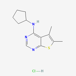 molecular formula C13H18ClN3S B4105848 N-cyclopentyl-5,6-dimethylthieno[2,3-d]pyrimidin-4-amine;hydrochloride 