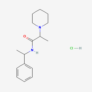 molecular formula C16H25ClN2O B4105955 N-(1-phenylethyl)-2-piperidin-1-ylpropanamide;hydrochloride 
