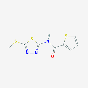 molecular formula C8H7N3OS3 B4106013 N-[5-(METHYLSULFANYL)-1,3,4-THIADIAZOL-2-YL]THIOPHENE-2-CARBOXAMIDE 