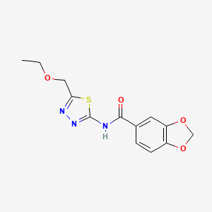 molecular formula C13H13N3O4S B4106045 N-[5-(ETHOXYMETHYL)-1,3,4-THIADIAZOL-2-YL]-2H-1,3-BENZODIOXOLE-5-CARBOXAMIDE 