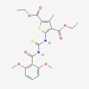 molecular formula C21H24N2O7S2 B4106098 Diethyl 5-({[(2,6-dimethoxyphenyl)carbonyl]carbamothioyl}amino)-3-methylthiophene-2,4-dicarboxylate 