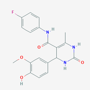 molecular formula C19H18FN3O4 B4106216 N-(4-fluorophenyl)-4-(4-hydroxy-3-methoxyphenyl)-6-methyl-2-oxo-3,4-dihydro-1H-pyrimidine-5-carboxamide 