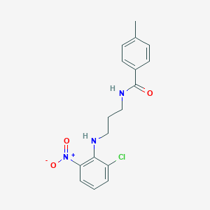 molecular formula C17H18ClN3O3 B410634 N-(3-{2-chloro-6-nitroanilino}propyl)-4-methylbenzamide 