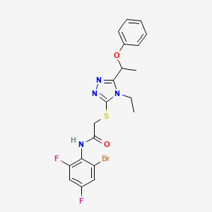 molecular formula C20H19BrF2N4O2S B4106432 N-(2-bromo-4,6-difluorophenyl)-2-{[4-ethyl-5-(1-phenoxyethyl)-4H-1,2,4-triazol-3-yl]sulfanyl}acetamide 