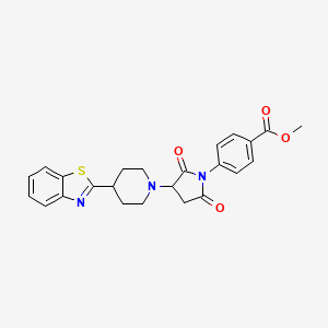 molecular formula C24H23N3O4S B4106435 METHYL 4-{3-[4-(1,3-BENZOTHIAZOL-2-YL)PIPERIDINO]-2,5-DIOXO-1-PYRROLIDINYL}BENZOATE 