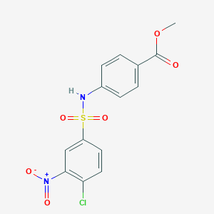molecular formula C14H11ClN2O6S B410647 Methyl 4-[({4-chloro-3-nitrophenyl}sulfonyl)amino]benzoate 