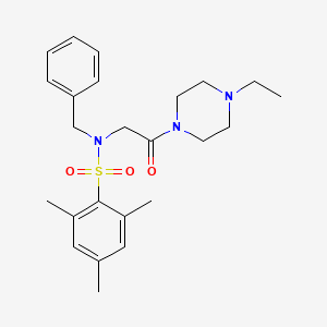 molecular formula C24H33N3O3S B4106539 N-benzyl-N-[2-(4-ethylpiperazin-1-yl)-2-oxoethyl]-2,4,6-trimethylbenzenesulfonamide 