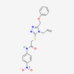 molecular formula C20H19N5O4S B4106573 N-(4-nitrophenyl)-2-{[5-(phenoxymethyl)-4-(prop-2-en-1-yl)-4H-1,2,4-triazol-3-yl]sulfanyl}acetamide 