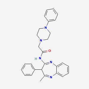molecular formula C28H29N5O B4106810 N-(4-methyl-3-phenyl-3H-1,5-benzodiazepin-2-yl)-2-(4-phenylpiperazin-1-yl)acetamide 