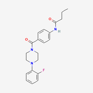 molecular formula C21H24FN3O2 B4107041 N-{4-[4-(2-FLUOROPHENYL)PIPERAZINE-1-CARBONYL]PHENYL}BUTANAMIDE 