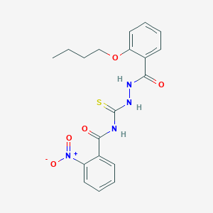 molecular formula C19H20N4O5S B410707 N-{[2-(2-butoxybenzoyl)hydrazino]carbothioyl}-2-nitrobenzamide 