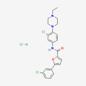 molecular formula C23H24Cl3N3O2 B4107225 N-[3-chloro-4-(4-ethylpiperazin-1-yl)phenyl]-5-(3-chlorophenyl)furan-2-carboxamide;hydrochloride 