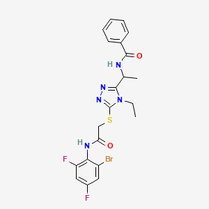 molecular formula C21H20BrF2N5O2S B4107315 N-{1-[5-({2-[(2-bromo-4,6-difluorophenyl)amino]-2-oxoethyl}sulfanyl)-4-ethyl-4H-1,2,4-triazol-3-yl]ethyl}benzamide 