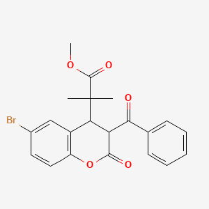 molecular formula C21H19BrO5 B4107416 Methyl 2-(3-benzoyl-6-bromo-2-oxo-3,4-dihydrochromen-4-yl)-2-methylpropanoate 