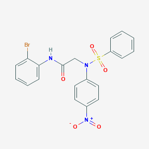 molecular formula C20H16BrN3O5S B410744 N-(2-bromophenyl)-2-[4-nitro(phenylsulfonyl)anilino]acetamide 