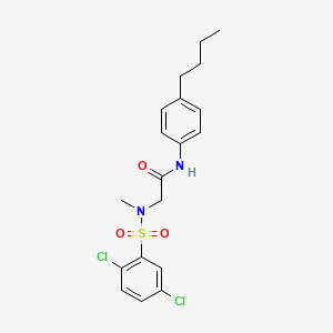 molecular formula C19H22Cl2N2O3S B4107475 N-(4-butylphenyl)-N~2~-[(2,5-dichlorophenyl)sulfonyl]-N~2~-methylglycinamide 