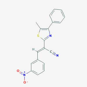 molecular formula C19H13N3O2S B410764 3-{3-Nitrophenyl}-2-(5-methyl-4-phenyl-1,3-thiazol-2-yl)acrylonitrile 