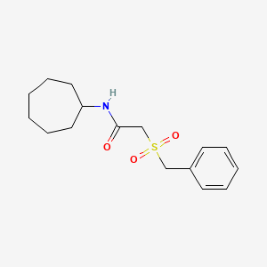 molecular formula C16H23NO3S B4107664 N-CYCLOHEPTYL-2-PHENYLMETHANESULFONYLACETAMIDE 