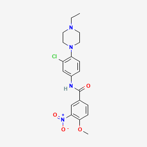 molecular formula C20H23ClN4O4 B4107673 N-[3-chloro-4-(4-ethylpiperazin-1-yl)phenyl]-4-methoxy-3-nitrobenzamide 