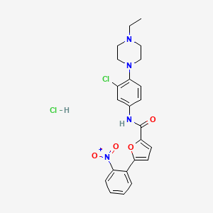 molecular formula C23H24Cl2N4O4 B4107678 N-[3-chloro-4-(4-ethylpiperazin-1-yl)phenyl]-5-(2-nitrophenyl)furan-2-carboxamide;hydrochloride 