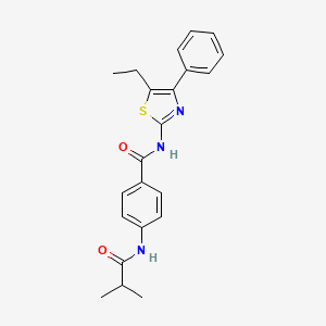 molecular formula C22H23N3O2S B4107701 N-(5-ETHYL-4-PHENYL-1,3-THIAZOL-2-YL)-4-(2-METHYLPROPANAMIDO)BENZAMIDE 