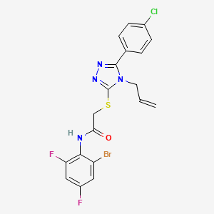 molecular formula C19H14BrClF2N4OS B4107758 N-(2-bromo-4,6-difluorophenyl)-2-{[5-(4-chlorophenyl)-4-(prop-2-en-1-yl)-4H-1,2,4-triazol-3-yl]sulfanyl}acetamide 
