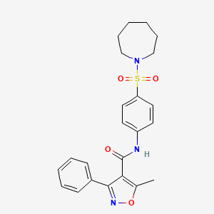 molecular formula C23H25N3O4S B4107783 N-[4-(AZEPANE-1-SULFONYL)PHENYL]-5-METHYL-3-PHENYL-1,2-OXAZOLE-4-CARBOXAMIDE 