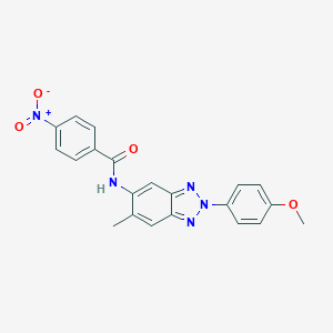 molecular formula C21H17N5O4 B410780 N-[2-(4-METHOXYPHENYL)-6-METHYL-2H-1,2,3-BENZOTRIAZOL-5-YL]-4-NITROBENZAMIDE 