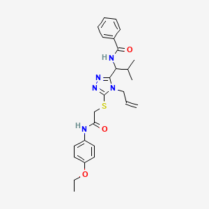 molecular formula C26H31N5O3S B4107851 N-{1-[5-({2-[(4-ethoxyphenyl)amino]-2-oxoethyl}sulfanyl)-4-(prop-2-en-1-yl)-4H-1,2,4-triazol-3-yl]-2-methylpropyl}benzamide 