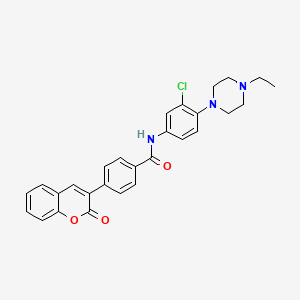molecular formula C28H26ClN3O3 B4107885 N-[3-chloro-4-(4-ethylpiperazin-1-yl)phenyl]-4-(2-oxo-2H-chromen-3-yl)benzamide 