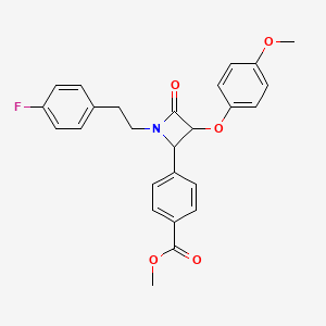 molecular formula C26H24FNO5 B4107899 Methyl 4-{1-[2-(4-fluorophenyl)ethyl]-3-(4-methoxyphenoxy)-4-oxoazetidin-2-yl}benzoate 