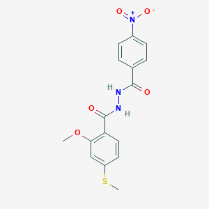 molecular formula C16H15N3O5S B410791 N'-[2-METHOXY-4-(METHYLSULFANYL)BENZOYL]-4-NITROBENZOHYDRAZIDE 