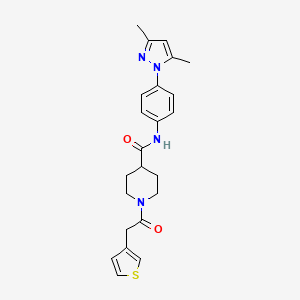 molecular formula C23H26N4O2S B4108257 N-[4-(3,5-dimethyl-1H-pyrazol-1-yl)phenyl]-1-(3-thienylacetyl)-4-piperidinecarboxamide 