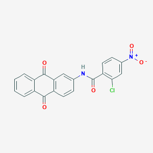 molecular formula C21H11ClN2O5 B410828 2-chloro-N-(9,10-dioxo-9,10-dihydroanthracen-2-yl)-4-nitrobenzamide 