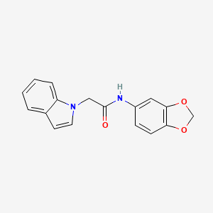 molecular formula C17H14N2O3 B4108299 N-(benzo[d][1,3]dioxol-5-yl)-2-(1H-indol-1-yl)acetamide 