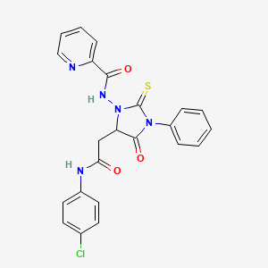 molecular formula C23H18ClN5O3S B4108320 N-(5-{2-[(4-chlorophenyl)amino]-2-oxoethyl}-4-oxo-3-phenyl-2-thioxoimidazolidin-1-yl)pyridine-2-carboxamide CAS No. 957503-55-8