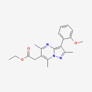 molecular formula C20H23N3O3 B4108569 ethyl 2-[3-(2-methoxyphenyl)-2,5,7-trimethylpyrazolo[1,5-a]pyrimidin-6-yl]acetate 