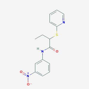 molecular formula C15H15N3O3S B4108660 N-(3-nitrophenyl)-2-(pyridin-2-ylsulfanyl)butanamide 