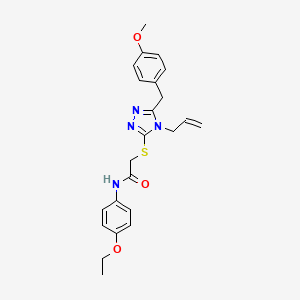 molecular formula C23H26N4O3S B4108671 N-(4-ethoxyphenyl)-2-{[5-(4-methoxybenzyl)-4-(prop-2-en-1-yl)-4H-1,2,4-triazol-3-yl]sulfanyl}acetamide 