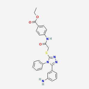 molecular formula C25H23N5O3S B4108680 ethyl 4-[({[5-(3-aminophenyl)-4-phenyl-4H-1,2,4-triazol-3-yl]sulfanyl}acetyl)amino]benzoate 