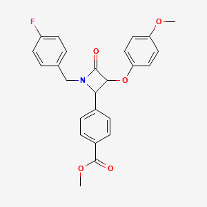 molecular formula C25H22FNO5 B4108753 Methyl 4-[1-(4-fluorobenzyl)-3-(4-methoxyphenoxy)-4-oxoazetidin-2-yl]benzoate 