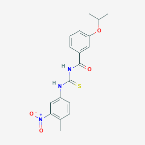 molecular formula C18H19N3O4S B4108772 N-[(4-methyl-3-nitrophenyl)carbamothioyl]-3-(propan-2-yloxy)benzamide 