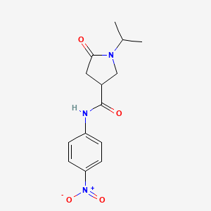 molecular formula C14H17N3O4 B4108789 N-(4-nitrophenyl)-5-oxo-1-propan-2-ylpyrrolidine-3-carboxamide 