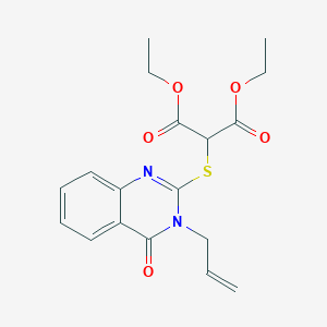 molecular formula C18H20N2O5S B410879 Diethyl 2-[(3-allyl-4-oxo-3,4-dihydro-2-quinazolinyl)sulfanyl]malonate 