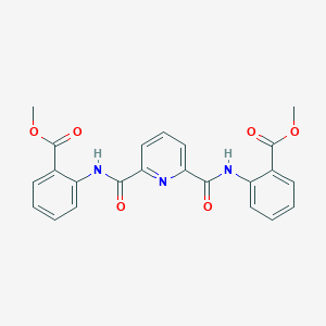 molecular formula C23H19N3O6 B410883 Methyl 2-{[(6-{[2-(methoxycarbonyl)anilino]carbonyl}-2-pyridinyl)carbonyl]amino}benzoate 