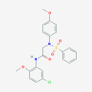 molecular formula C22H21ClN2O5S B410885 N-(5-chloro-2-methoxyphenyl)-2-[4-methoxy(phenylsulfonyl)anilino]acetamide 