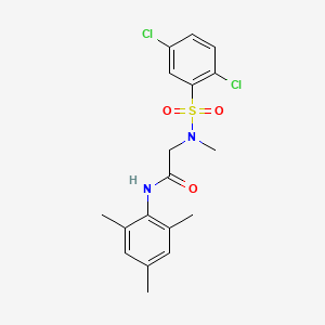 molecular formula C18H20Cl2N2O3S B4108888 N~2~-[(2,5-dichlorophenyl)sulfonyl]-N~2~-methyl-N-(2,4,6-trimethylphenyl)glycinamide 
