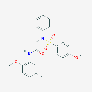 molecular formula C23H24N2O5S B410898 N-(2-methoxy-5-methylphenyl)-N~2~-[(4-methoxyphenyl)sulfonyl]-N~2~-phenylglycinamide 